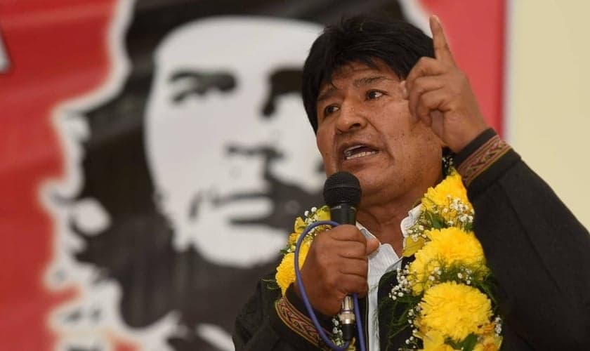 O presidenten Evo Morales pretende criminalizar o evangelismo na Bolívia. (Foto: Handout/Reuters)