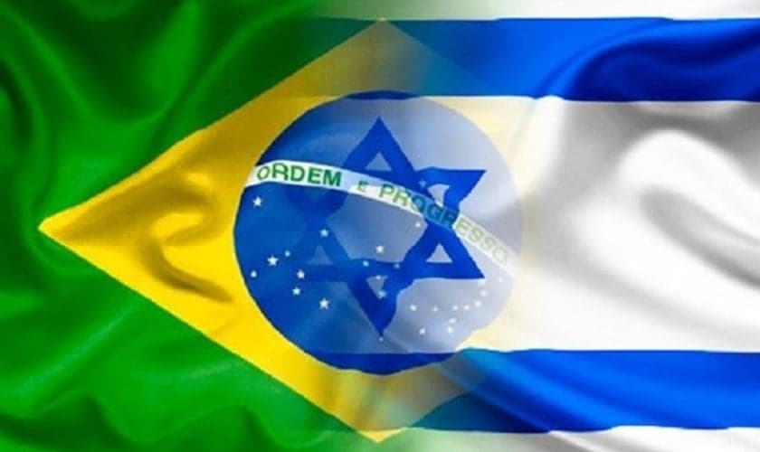 Bandeira do Brasil e Israel. (Imagem ilustrativa)