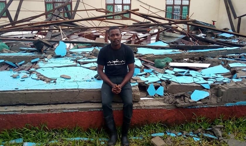 Centro de apoio da Missão Mãos Estendidas em Beira, Moçambique, foi completamente destruído. (Foto: MME/Guiame)