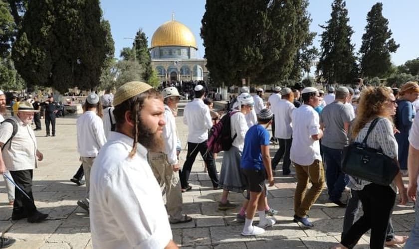 Judeus tiveram acesso ao Monte do Templo no Dia de Jerusalém, em 2 de junho de 2019. (Foto: Emil Salman)