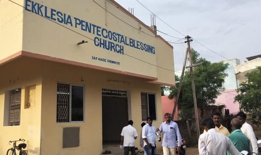 Fachada da Igreja Pentecostal Blessing Church, em Chennai, na Índia. (Foto: Reprodução/Morning Star News)
