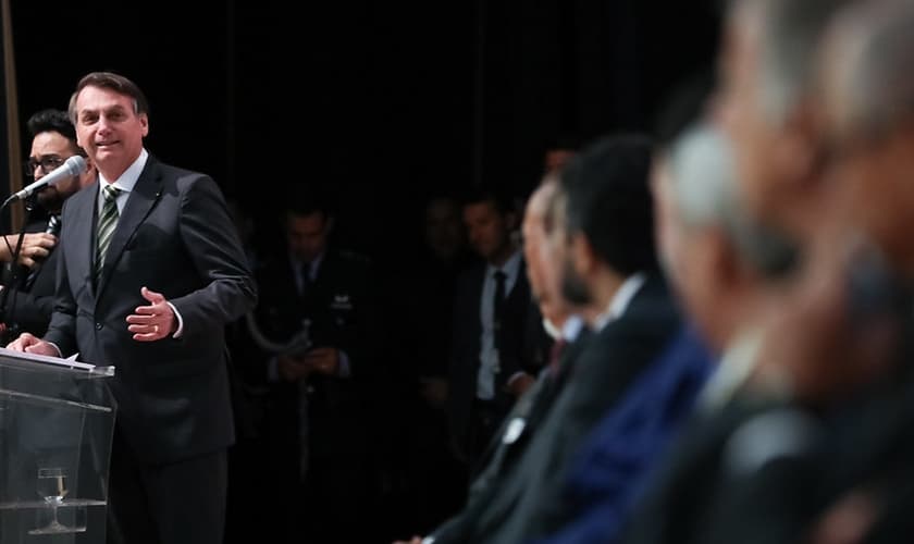 Presidente Jair Bolsonaro na abertura do fórum “O Controle no Combate à Corrupção”. (Foto: Marcos Corrêa/PR)