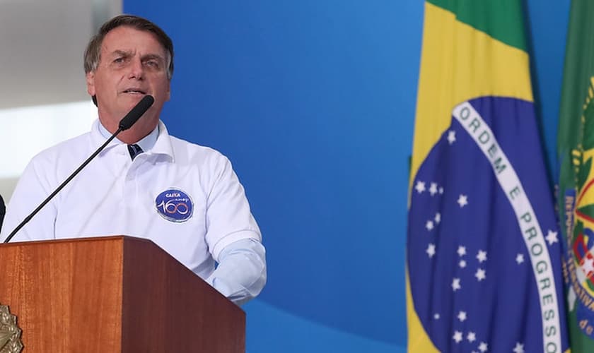 Presidente Jair Bolsonaro durante cerimônia de 160 anos da Caixa Econômica. (Foto: Marcos Corrêa/PR)