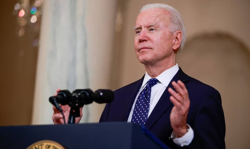 Presidente dos Estados Unidos, Joe Biden, durante discurso na Casa Branca. (Foto: Tom Brenner/Reuters)